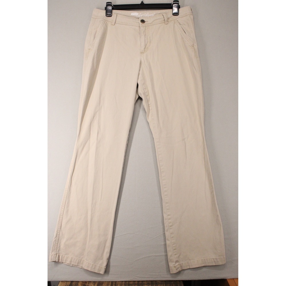 Old Navy Chino Pants Womens 10 Khaki Sweetheart Flare Stretch Casual Preppy